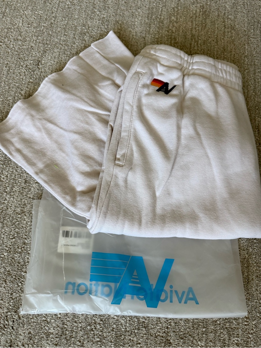 Aviator Nation Wide Leg Pocket Sweatpants in Dove - Women - Picture 2 of 5